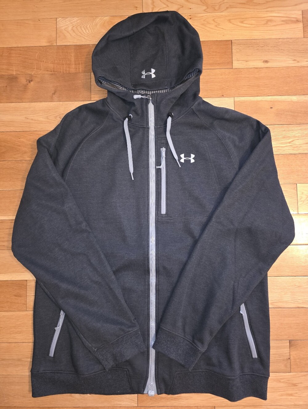 Under Armour Men's Dark Gray Full-Zip Hooded Soft Shell Performance Jacket - XXL